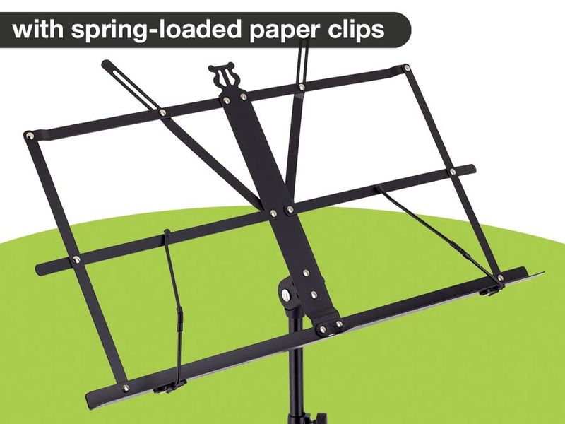 Boston Notestativ svart med bag . (min 46cm- max78cm)
